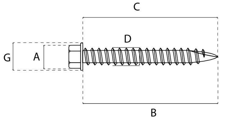 Carbon Steel Hex Head Sheet to Timber - Powell Gee